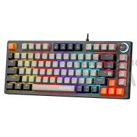 Клавиатура проводная игровая механическая DEFENDER Wildfire GK-213 RU, 82кн, TNT розов,1.5м, черный/серый (1/20)