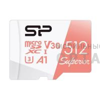 MicroSDXC  512GB  Silicon Power Class 10  Superior UHS-I U3 A1 (R/W 100/80 Mb/s) без адаптера