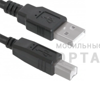 Кабель DEFENDER USB 2.0 AM-BM 30AWG, чёрный, никель, 3м (1/40/160)