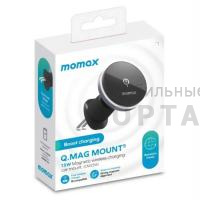 Держатель для телефона магнитный MOMAX Q.Mag Mount 5 15W magnetic wireless Air Vent (CM25A) Black