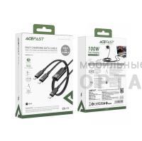 Кабель Type-C - 2xType-C ACEFAST C5-11, 1.2м, ткань, 3.0А, ткань, 2 в 1 , 100W, цвет: чёрный (1/24/192)