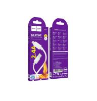 Кабель USB to Micro HOCO X122 Benefit, 1.0м, 2.4A, белый