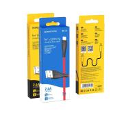 Кабель USB to Lightning Borofone BX38 Cool, 1.0м, 2.4A, черный