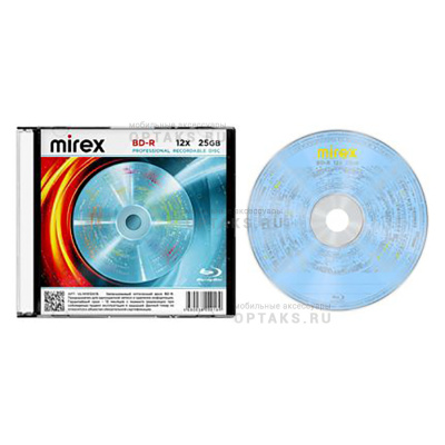 Диск MIREX BD-R 12X 25GB  Slim case (1/50)